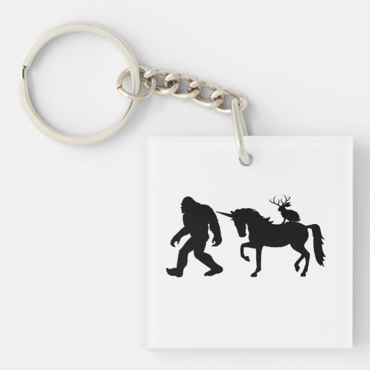 Eenhoorn, Bigfoot, Jackalope Sleutelhanger (voorkant)