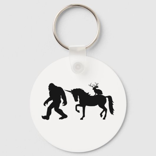 Eenhoorn, Bigfoot, Jackalope Sleutelhanger (Voorkant)