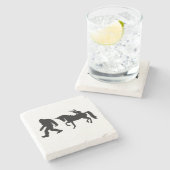 Eenhoorn, Bigfoot, Jackalope Stenen Onderzetter (Zijkant)