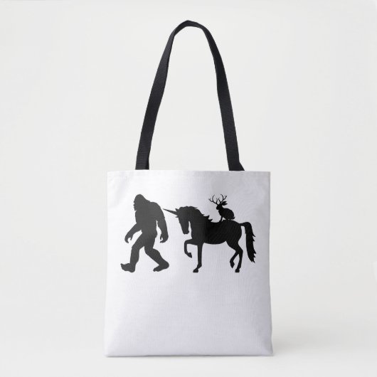 Eenhoorn, Bigfoot, Jackalope Tote Bag (Voorkant)