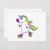 Eenhoorn bij Inline-skaten met Roller skates Briefkaart (Voorkant / Achterkant)