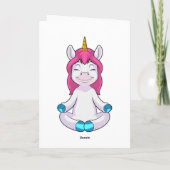 Eenhoorn bij Mediteren in Zittende Positie Kaart (Achterkant)