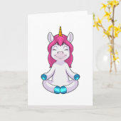Eenhoorn bij Mediteren in Zittende Positie Kaart (Gele Bloem)
