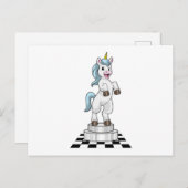 Eenhoorn bij schaken als schaakstuk Paard Briefkaart (Voorkant / Achterkant)
