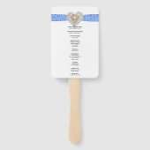 Eenhoorn Blauw Kant Bruiloft Programma Fans Handwaaier (Achterkant)