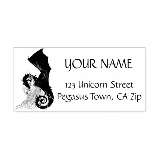 Eenhoorn Blauwe Draak Yin Yang Spiraal Zelfinktende Stempel (Design)