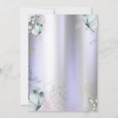 Eenhoorn Blauwe Vlinders Violet Metallic Verjaarda Kaart (Achterkant)