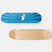 Eenhoorn blauwe zonnestraal skateboard (Horizontaal)