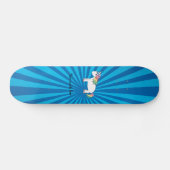 Eenhoorn blauwe zonnestraal skateboard (Horizontaal)
