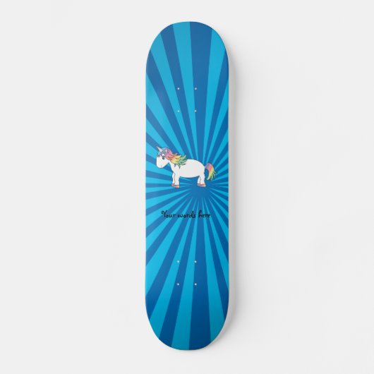 Eenhoorn blauwe zonnestraal skateboard (Voorkant)