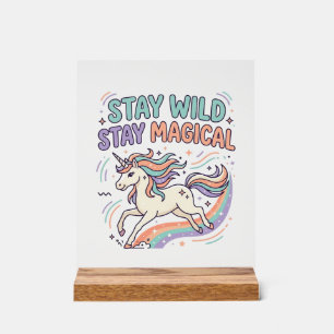 Eenhoorn Blijf Wild Blijf Magisch Trendy Product G Acryl Bord