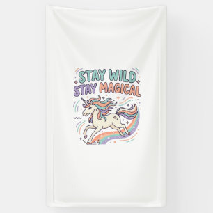 Eenhoorn Blijf Wild Blijf Magisch Trendy Product G Spandoek