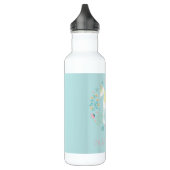  Eenhoorn & Bloemen Aqua gepersonaliseerd Waterfles (Links)