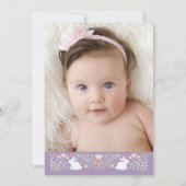 Eenhoorn Bloemen Baby shower Aankondiging (Achterkant)