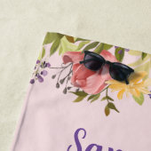 Eenhoorn Bloemen Gepersonaliseerde Naam Strandlaken (In situ)