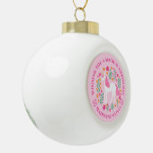 Eenhoorn Bloemen Magische Kerstmis Gepersonaliseer Keramische Bal Ornament (Links)