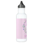  Eenhoorn Bloemen Roze Gepersonaliseerd Waterfles (Links)