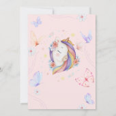 eenhoorn bloemvlinders Baby shower Kaart (Achterkant)