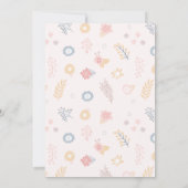 Eenhoorn Blush Florals Baby Douche Uitnodigingen (Achterkant)