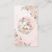 Eenhoorn Blush Roze Bloemen Gift Registry QR Code Informatiekaartje (Achterkant)