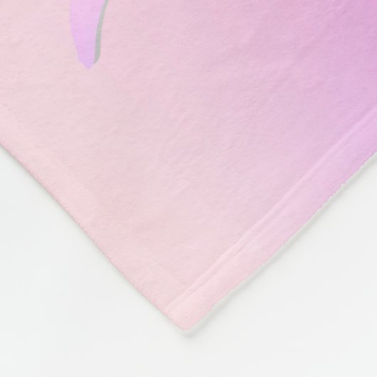 Eenhoorn blush roze paarse naam script fleece deken (Hoek)