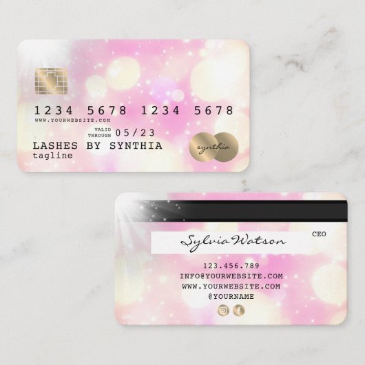 Eenhoorn boho kunst Credit Kaart Style Gold Visitekaartje (Voorkant / Achterkant)