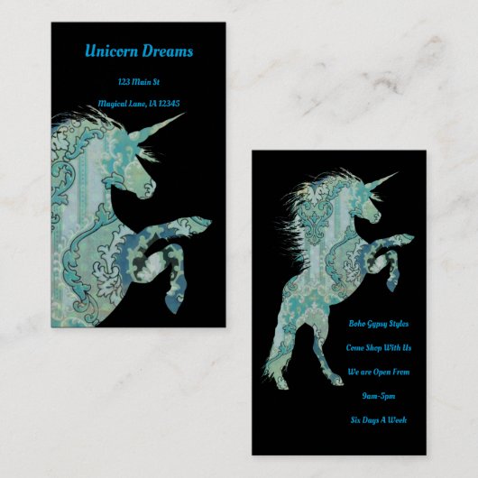 Eenhoorn Boho Style Visitekaartje (Voorkant / Achterkant)