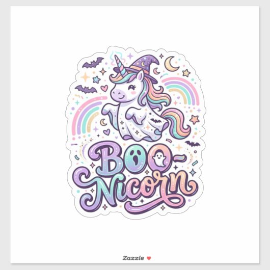 Eenhoorn Boo-eenhoorn Premium Vector Vectorontwerp Sticker (Vel)