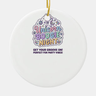Eenhoorn Boogie Nacht Vet Typografie Grafisch T-sh Keramisch Ornament