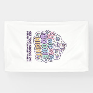 Eenhoorn Boogie Nacht Vet Typografie Grafisch T-sh Spandoek