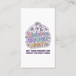 Eenhoorn Boogie Nacht Vet Typografie Grafisch T-sh Visitekaartje