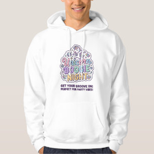 Eenhoorn Boogie Nacht Vette Typografie Grafische T Hoodie