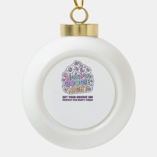 Eenhoorn Boogie Nacht Vette Typografie Grafische T Keramische Bal Ornament