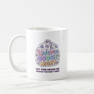 Eenhoorn Boogie Nacht Vette Typografie Grafische T Koffiemok