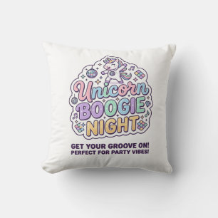 Eenhoorn Boogie Nacht Vette Typografie Grafische T Kussen