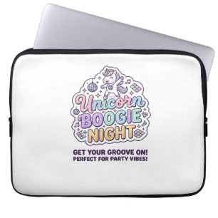 Eenhoorn Boogie Nacht Vette Typografie Grafische T Laptop Sleeve