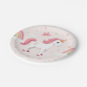 Eenhoorn Borden, Regenbogen, Bloemen, Party Papieren Bordje (Gekanteld)