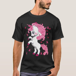 Eenhoorn Borstkanker Bewustzijn Roze Lint Onderste T-shirt