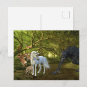 Eenhoorn bos verdediger hert weerwolf briefkaart (Voorkant / Achterkant)