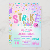 Eenhoorn Bowling Uitnodiging Bowling Verjaardagsfe (Voorkant / Achterkant)