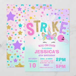 Eenhoorn Bowling Uitnodiging Bowling Verjaardagsfe