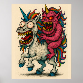 Eenhoorn & Brein Monster Poster