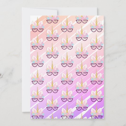 Eenhoorn Bril Magische STEM Verjaardag Uitnodiging (Achterkant)