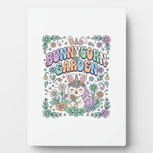 Eenhoorn Bunnycorn Tuin Kawaii Typografie Ontwerp_ Fotoplaat
