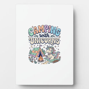 Eenhoorn Camping met Eenhoorns Kawaii Sticker en S Fotoplaat