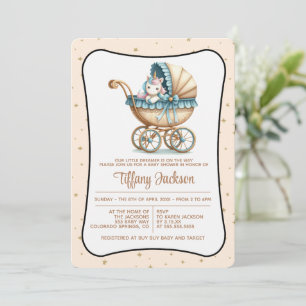 Eenhoorn Carriage Baby Shower Uitnodiging