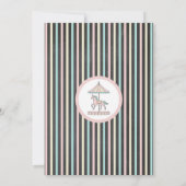 Eenhoorn Carrousel Baby shower Nodig Meisje Roze Kaart (Achterkant)