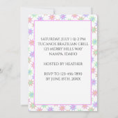 Eenhoorn Cartoon Pink Circle Het is een meisje! Kaart (Achterkant)