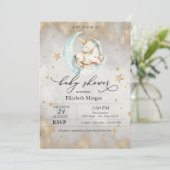 Eenhoorn Celestial Moon Stars Baby shower Kaart (Staand voorkant)