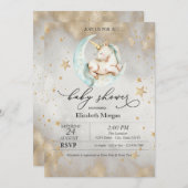 Eenhoorn Celestial Moon Stars Baby shower Kaart (Voorkant / Achterkant)